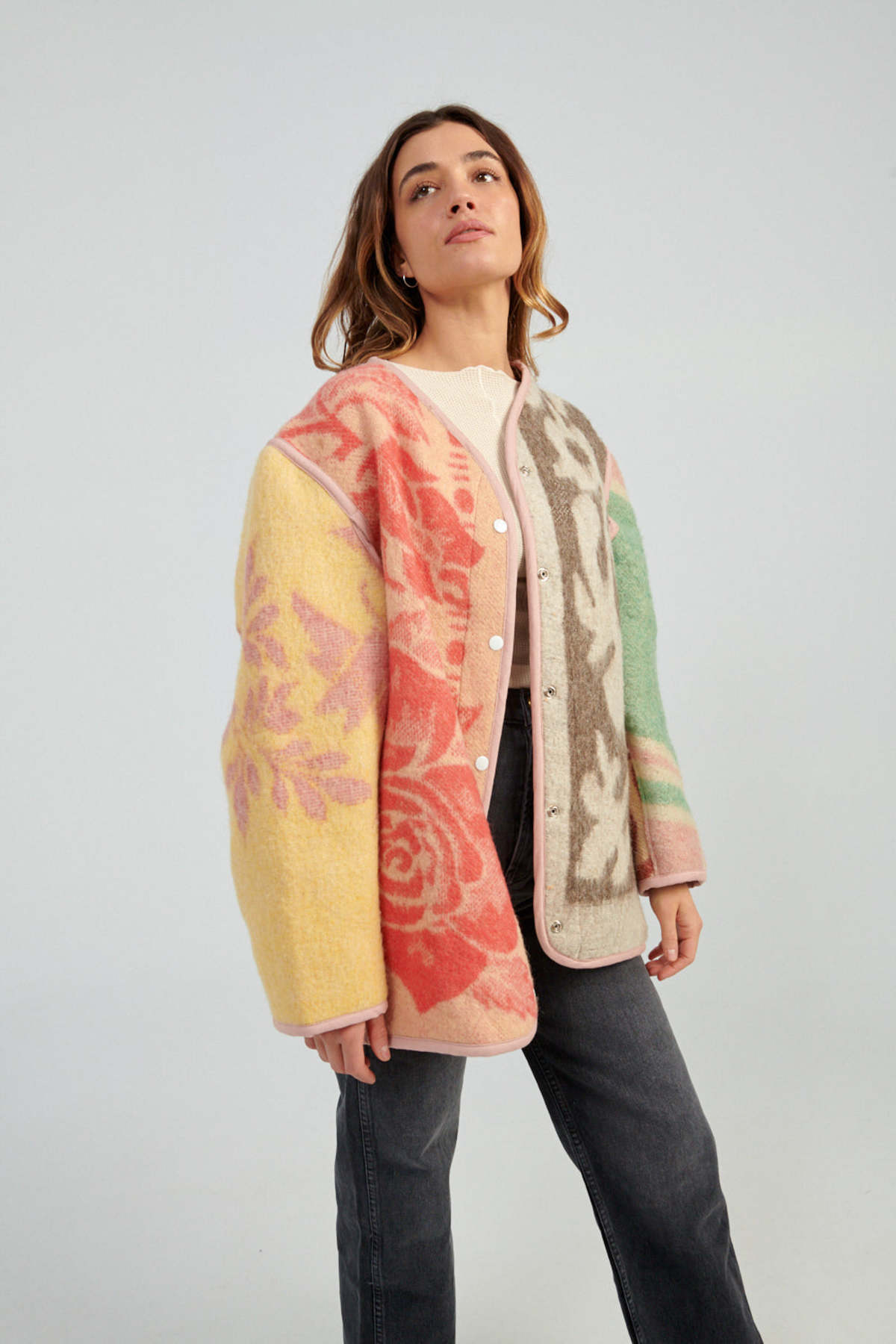 Carleen Textured Weaving Jacket - Anthracite