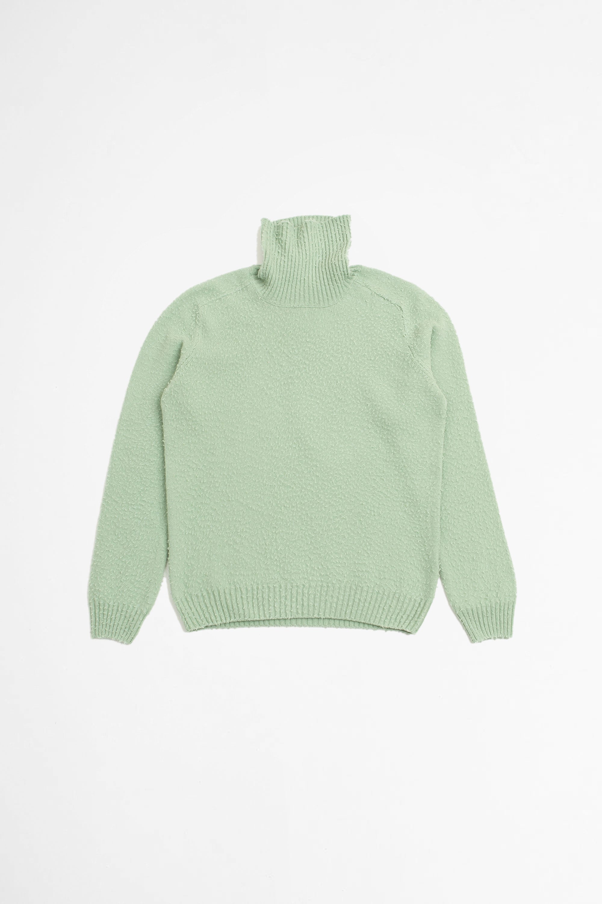 mint green turtleneck sweater