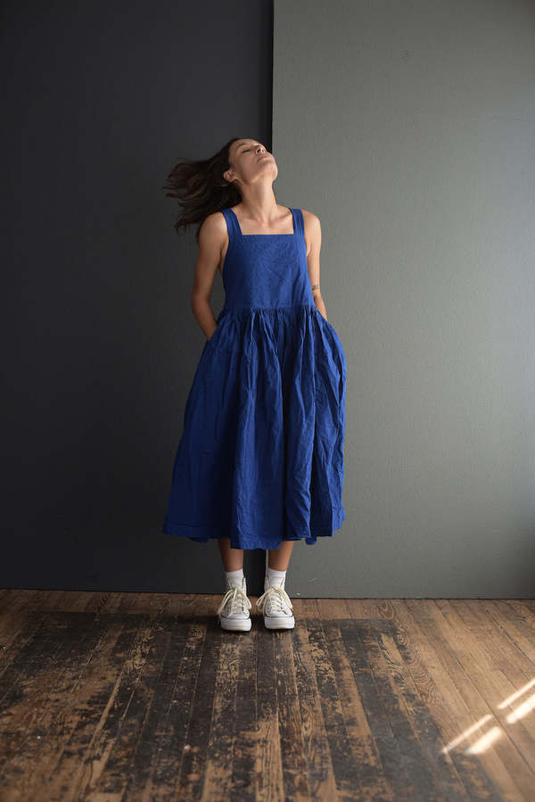 Casey Casey Tabi Plisse Dress - Klein Blue | Garmentory