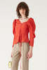 Rejina Pyo Fiona Crinkle Satin Blouse - Red - Thumbnail 1