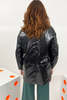 1972 Desa Reversible Quilted Leather Coat - Blue Crystal/Black - Thumbnail 7