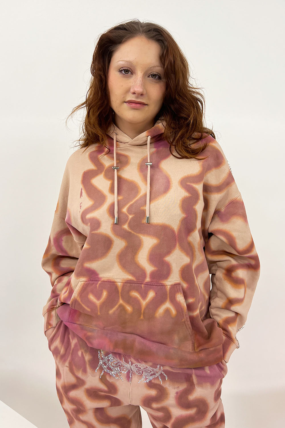 Collina Strada Round Hem Hoodie - Chocolate/Raspberry | Garmentory
