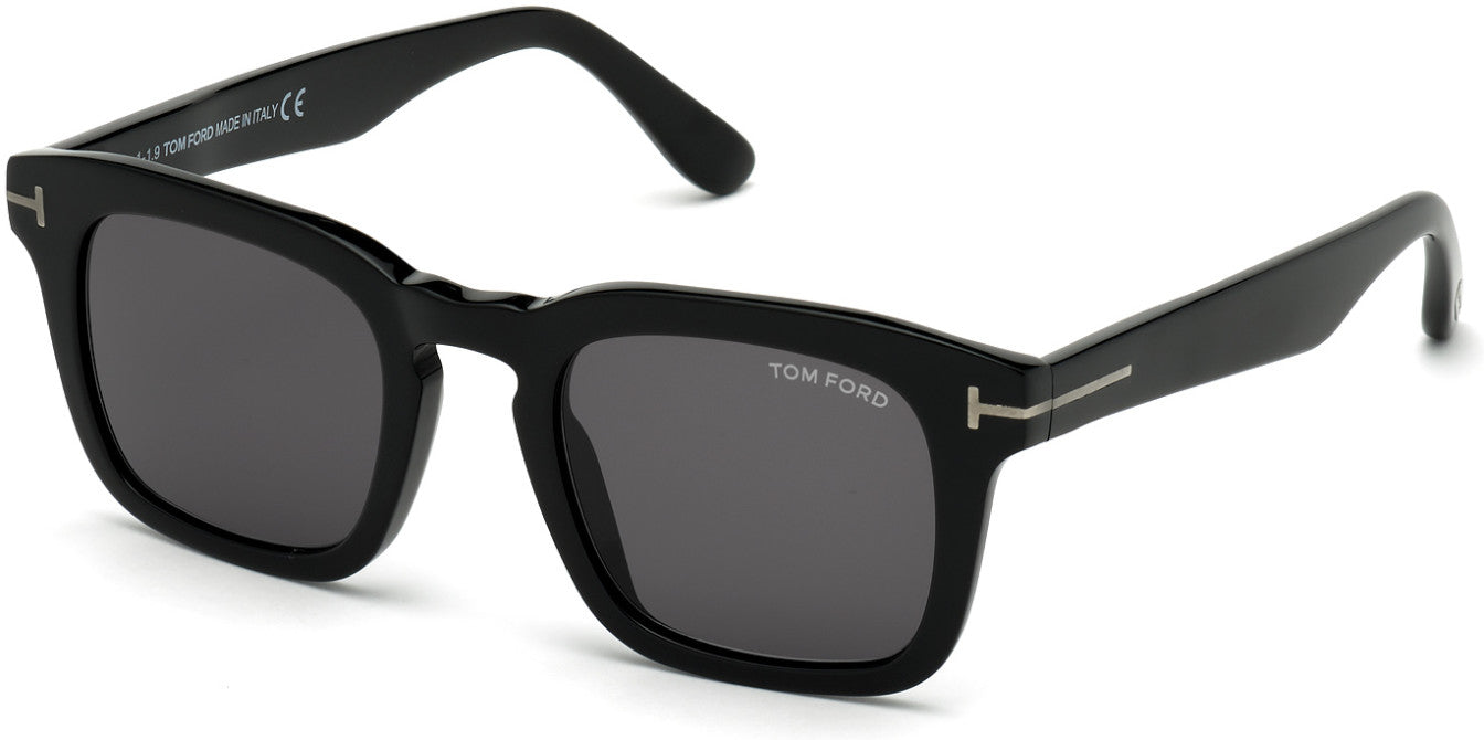 Tom Ford Dax TF751-N 01A eyewear - Shiny Black/Smoke | Garmentory