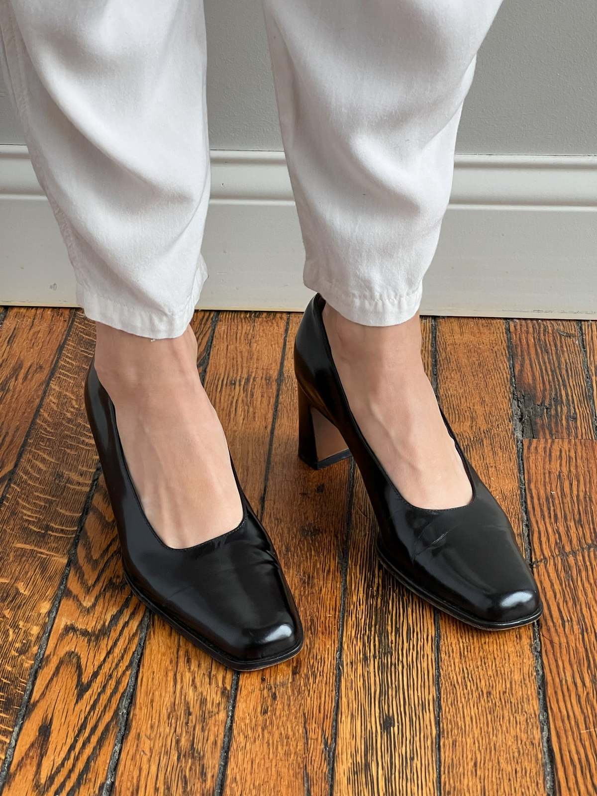 Marisol Leather Square-Toe Pumps