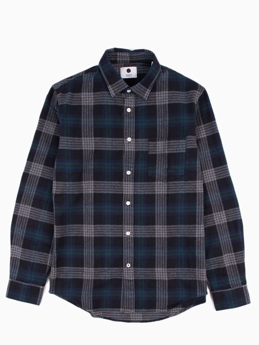 【WHO.A.U】Steve Flannel Check Stripe Shirts Steve Flannel Check Shirts - 후아유닷컴