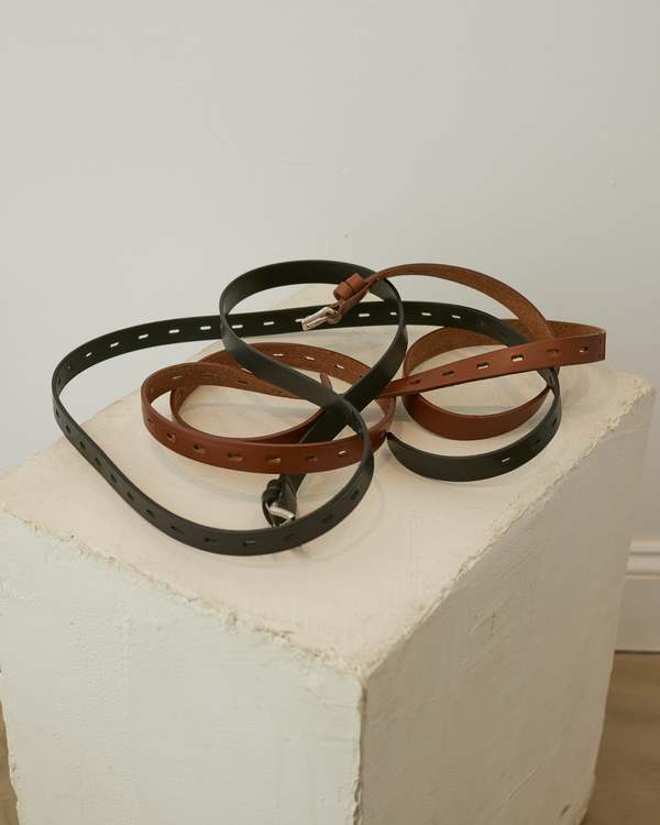 Hed Mayner Elongated Belt - Brown/Black | Garmentory