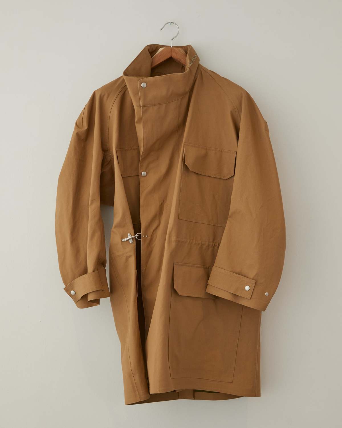 Hed Mayner Waterproof Raglan Parka - Camel/Green | Garmentory