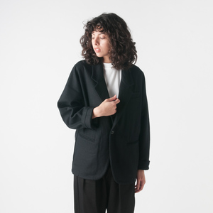 Monitaly Wool Flannel Dorman Blazer in Black | Garmentory