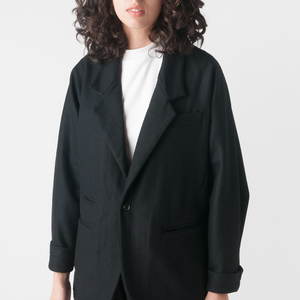 Monitaly Wool Flannel Dorman Blazer in Black | Garmentory