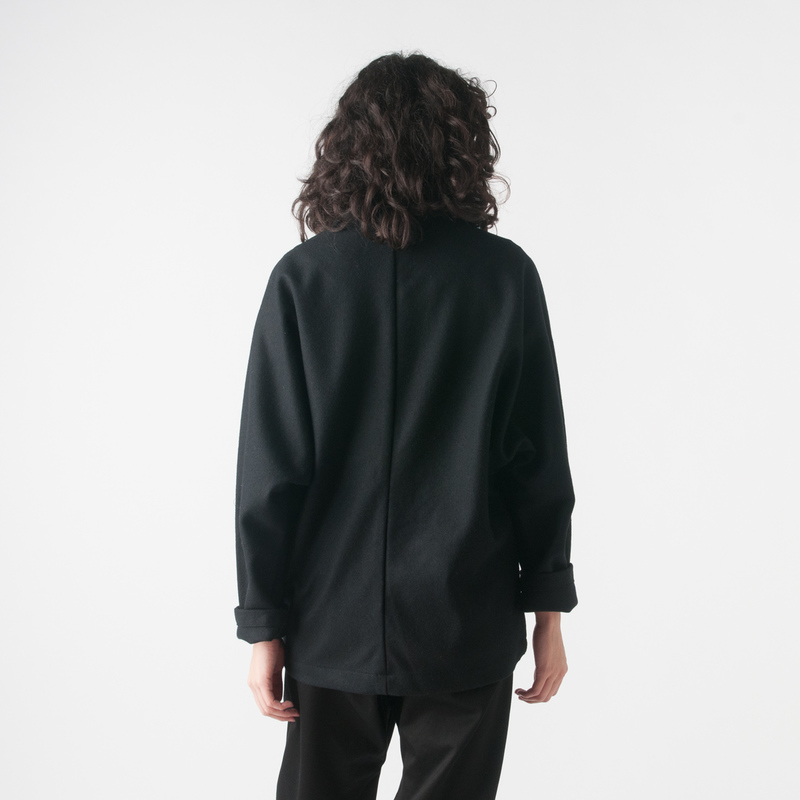 Monitaly Wool Flannel Dorman Blazer in Black | Garmentory