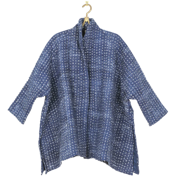 Neeru Kumar Swing Quilted Jacket Dark Blue Garmentory