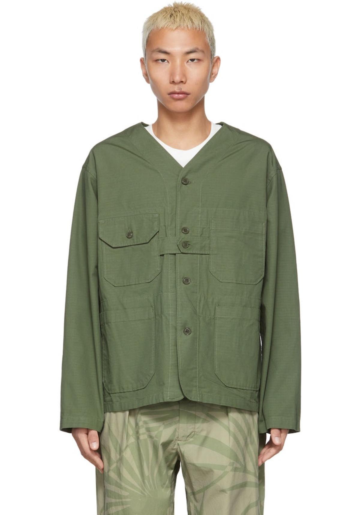 Engineered Garments Green Ripstop Cardigan Jacket | Garmentory