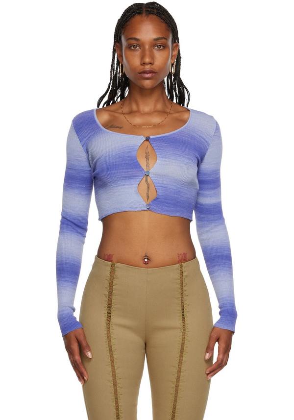 Paloma wool ライトブルー Vネック カーディガン Paloma Wool Blue Sauce Cardigan | Garmentory