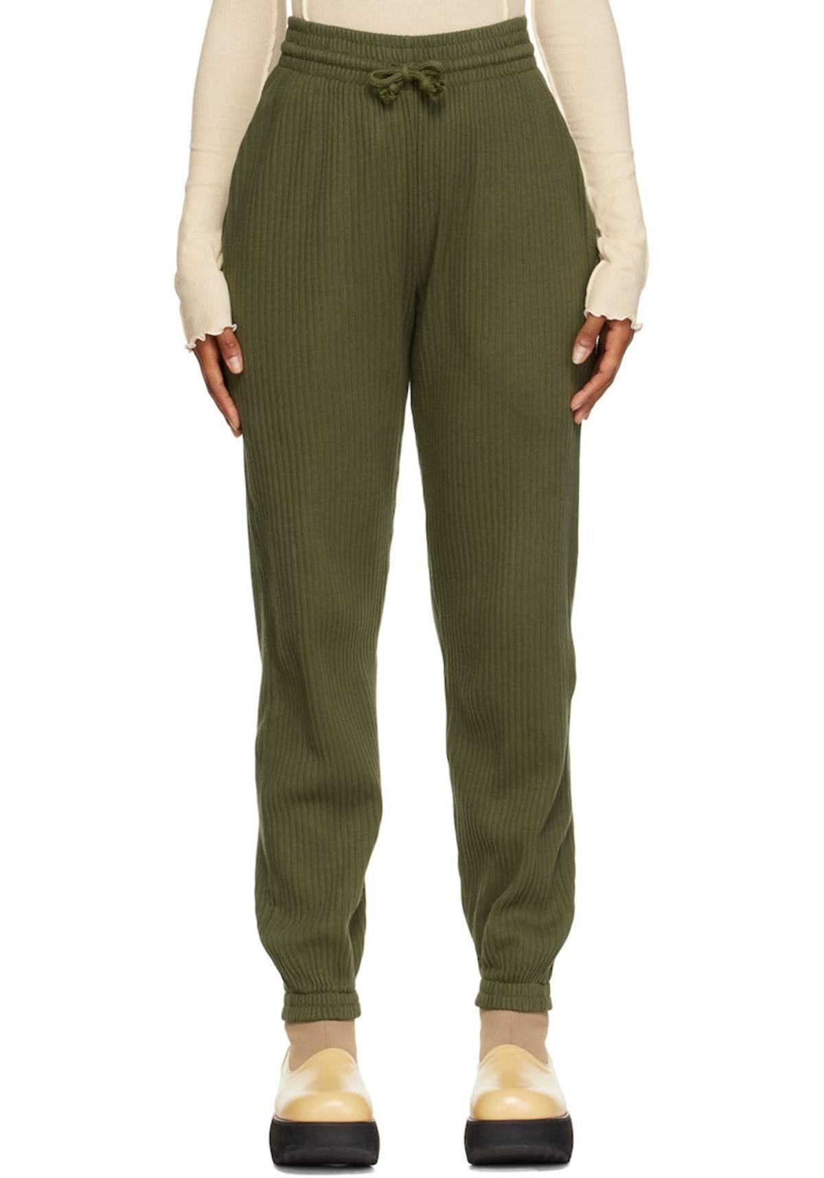 Baserange Organic Cotton Lounge Pants Green Garmentory