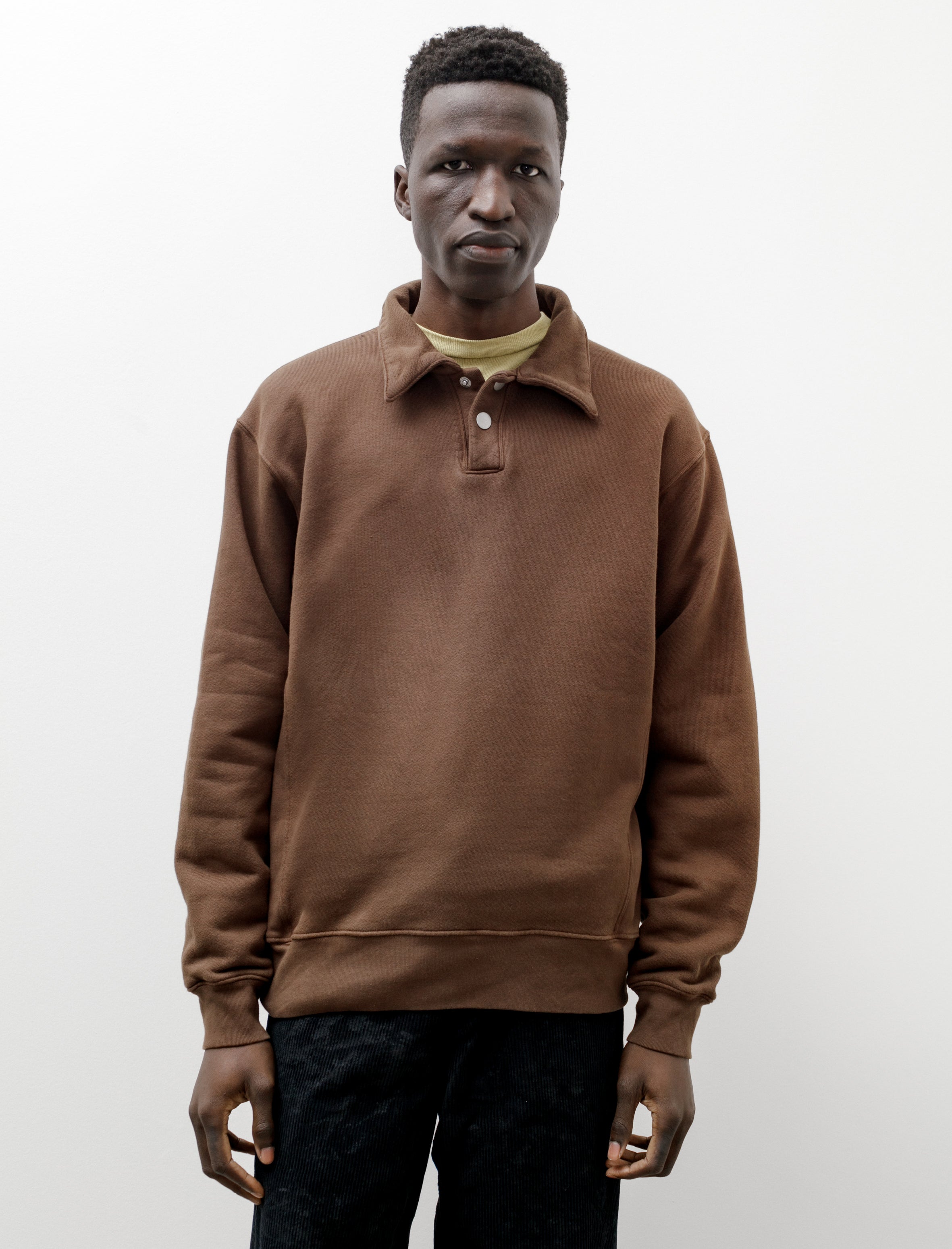 トップス paa ls polo sweatshirt two coffee namu-shop-paa-ls-polo-