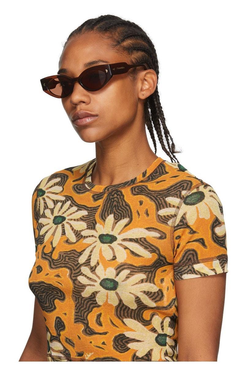 Nanushka Brown Azalea Sunglasses | Garmentory