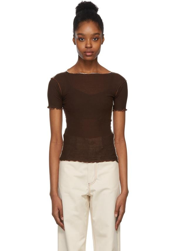 Baserange Vein T-Shirt - Brown | Garmentory