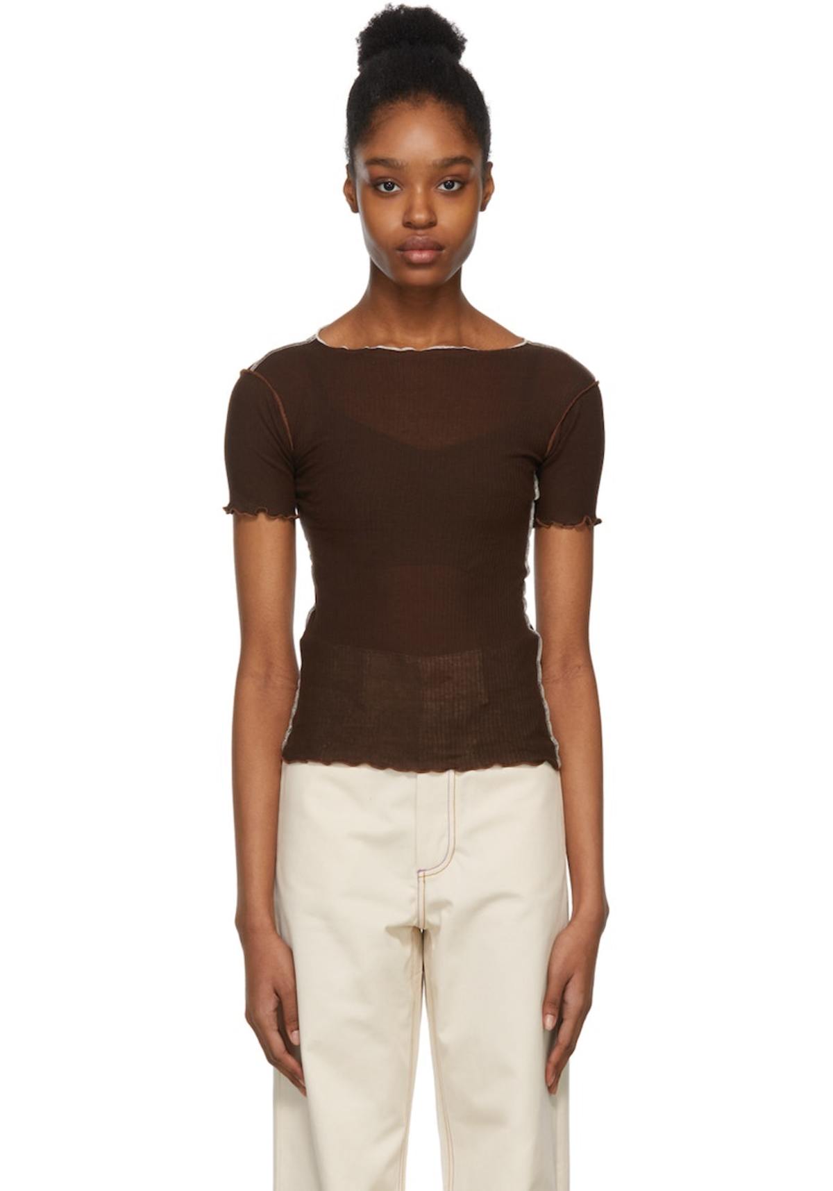 Baserange Vein T-Shirt - Brown | Garmentory