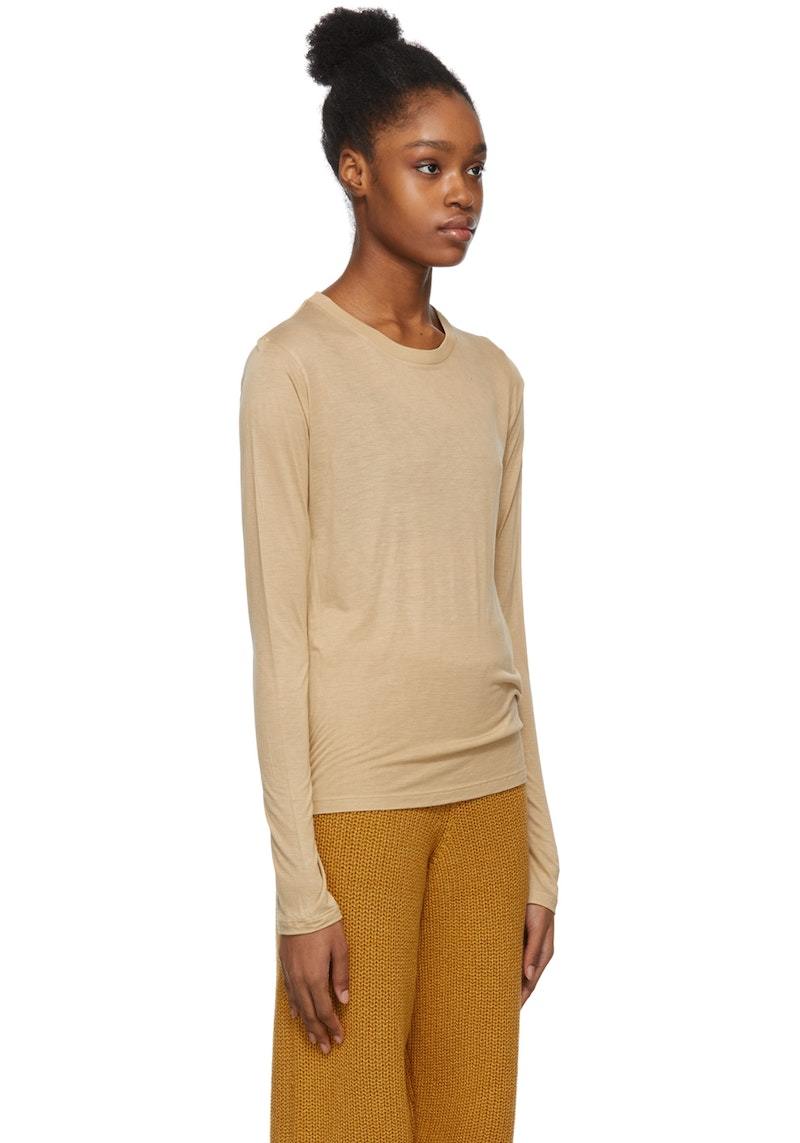 【新品】  BASErange / ベースレンジ | bamboo / バンブー ロングカットソー | XS | ブラウン | レディース Baserange(ベースレンジ)/LONG SLEEVE TEE(ロングスリーブ T