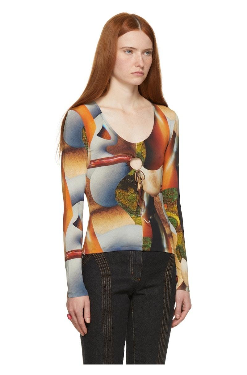 Paloma Wool Zafiro Long Sleeve T-Shirt - Light Blue Multicolor