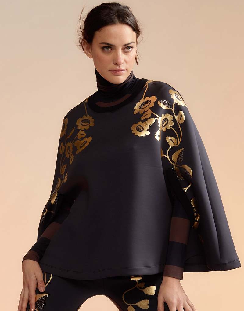 Cynthia Rowley Bonded Capelet sweatshirt - Black | Garmentory