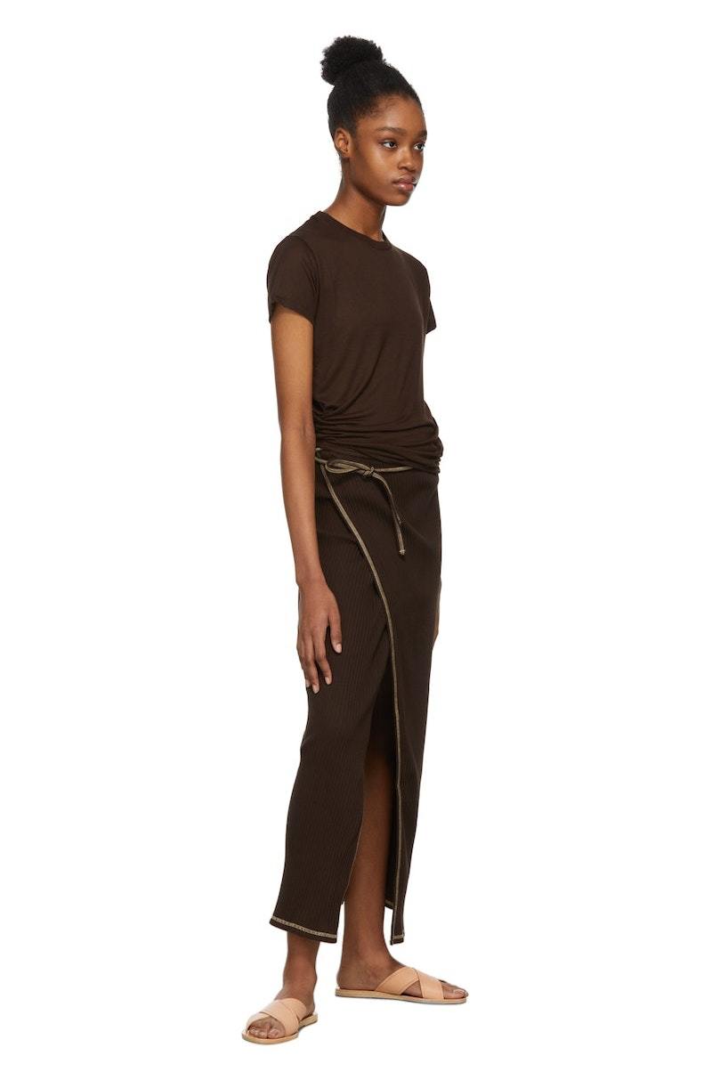 BASErange / ベースレンジ | BRIG SKIRT / リブ ラップ 巻きスカート