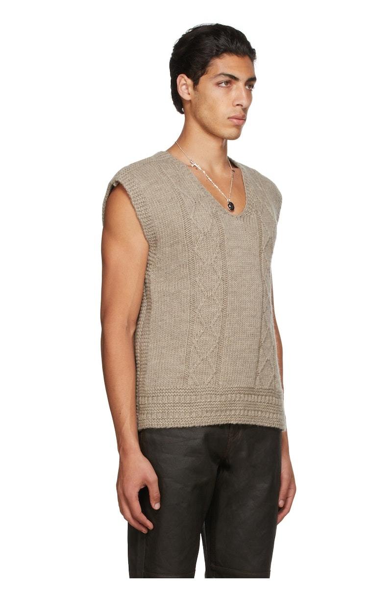 Our Legacy Ice Grey Cable Vest 48
