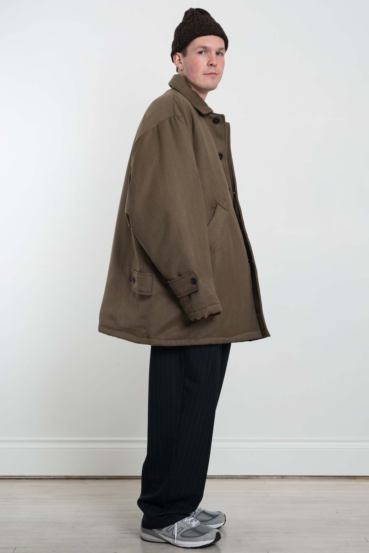 ジャケット・アウター Camiel Fortgens PADDED XXL SUIT JACKET M Camiel Fortgens Padded XXL Mac Wool Jacket - Brown | Garmentory
