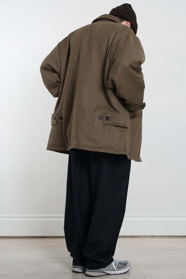 Camiel Fortgens Padded XXL Mac Wool Jacket - Brown | Garmentory