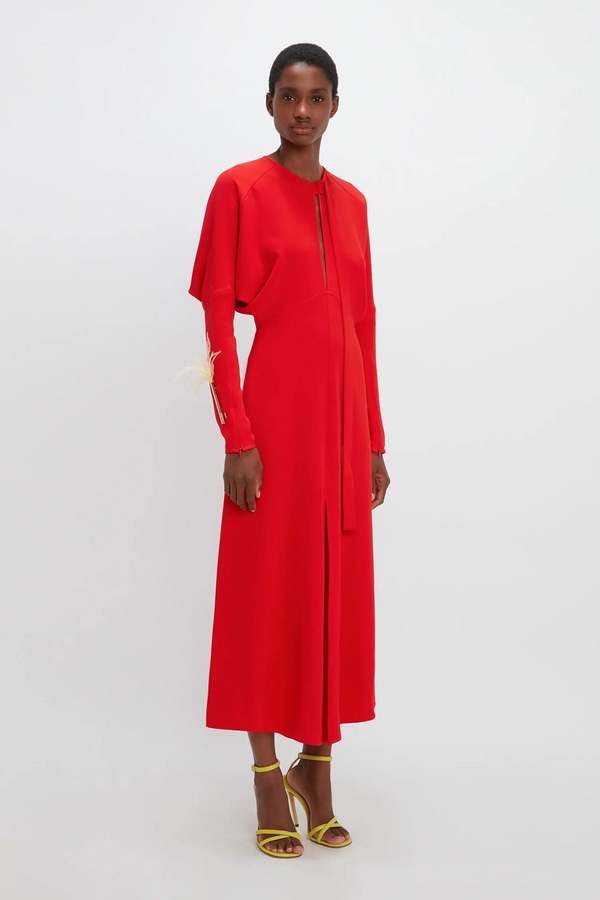 knee length dresses for ladies Delaney Dolman Short Sleeve Tencel Midi Dress main image 0