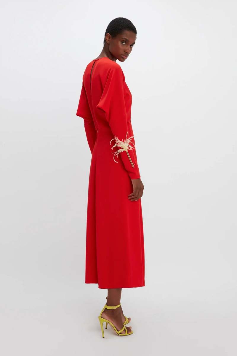 ワンピース VICTORIA BECKHAM CUT OUT DETAIL RED DRESS Victoria Beckham cut out detail red dress | TheDoubleF