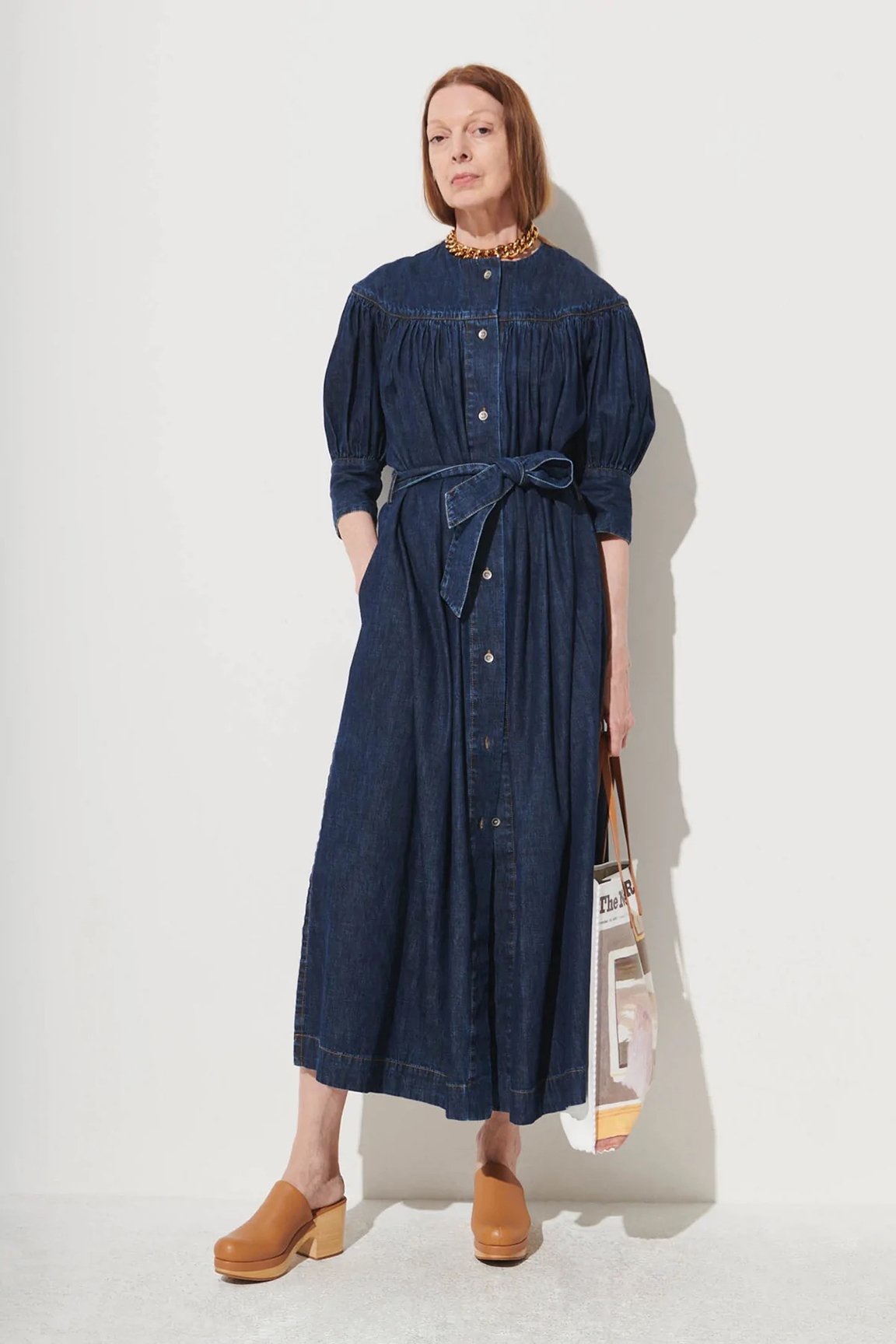 floral long sleeve midi dress Pleated Chiffon The blue lagoon brocade Valentine_Day_Dress Day Party Color:Blue/White