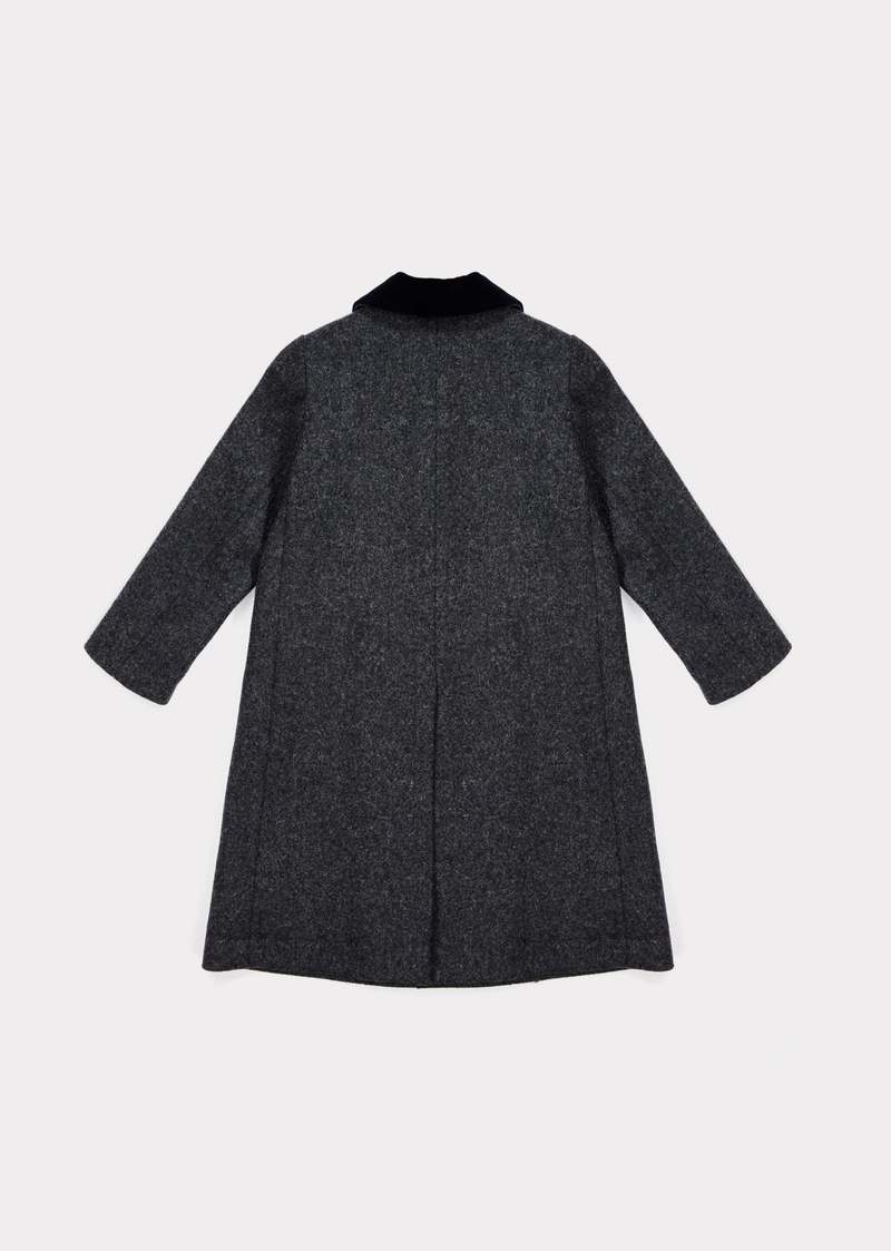 コート caramel BEAR COAT, CHARCOAL MELTON Kids Caramel Bear Coat - Charcoal Melton | Garmentory
