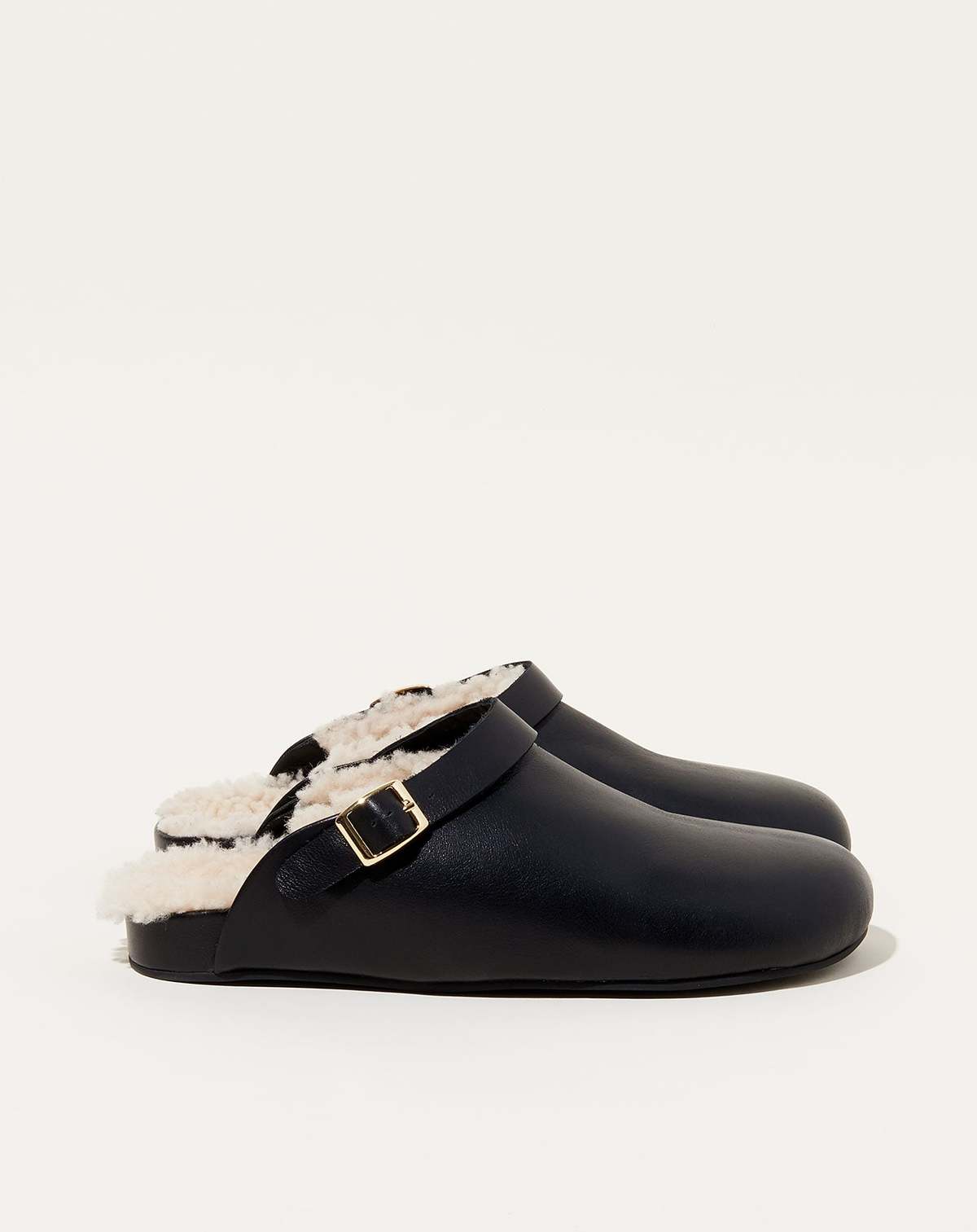 Shearling Clog in Kohl - Image 1 of 3