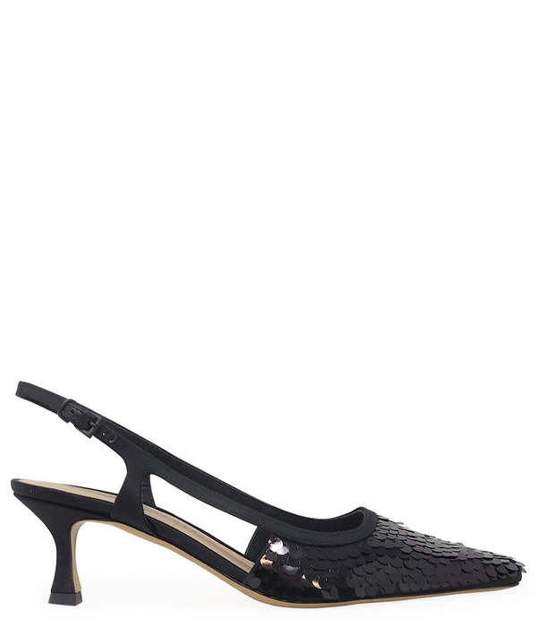 Roberto Festa Sequence Snip Toe Slingback Heel - Black