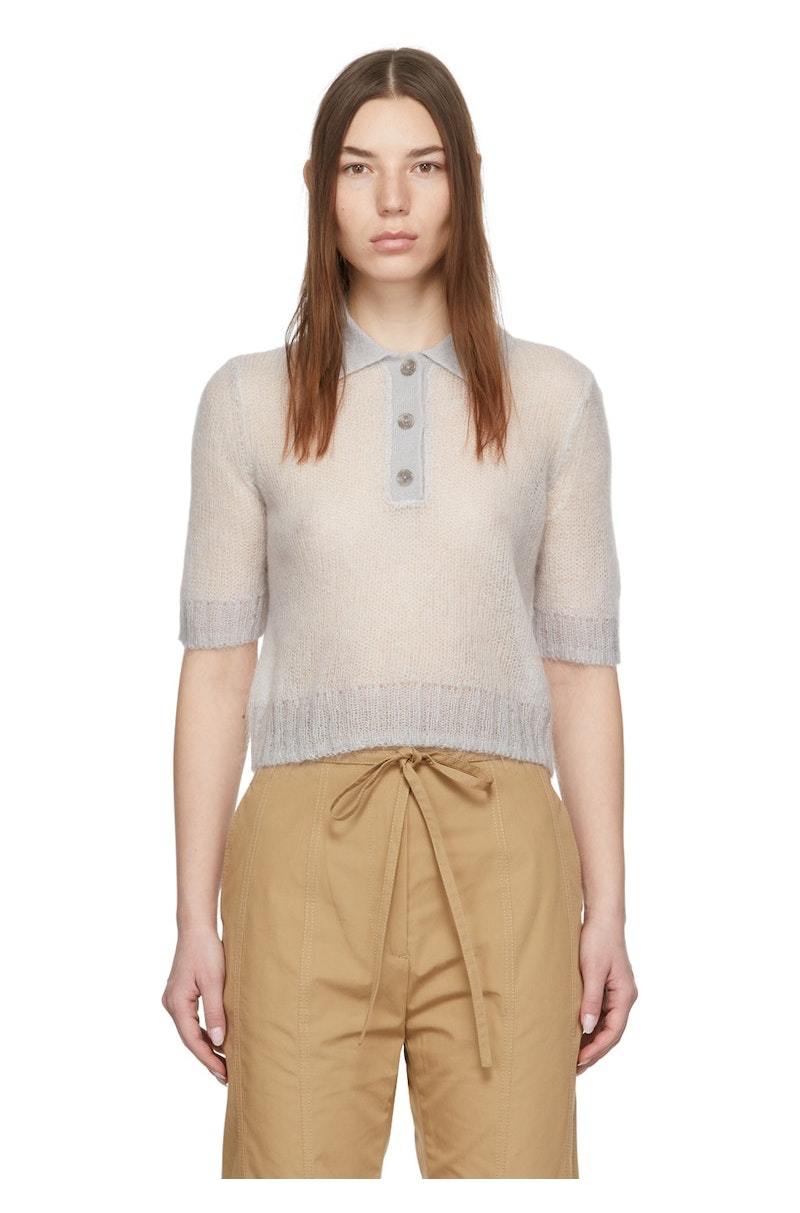 トップス Acne Studios POLO knit Acne Studios - Wool polo knit - Multi blue