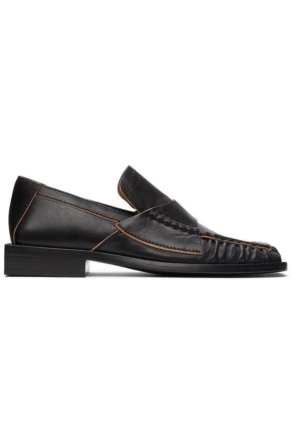 Acne Studios Square Toe Bladie Loafers - Black | Garmentory