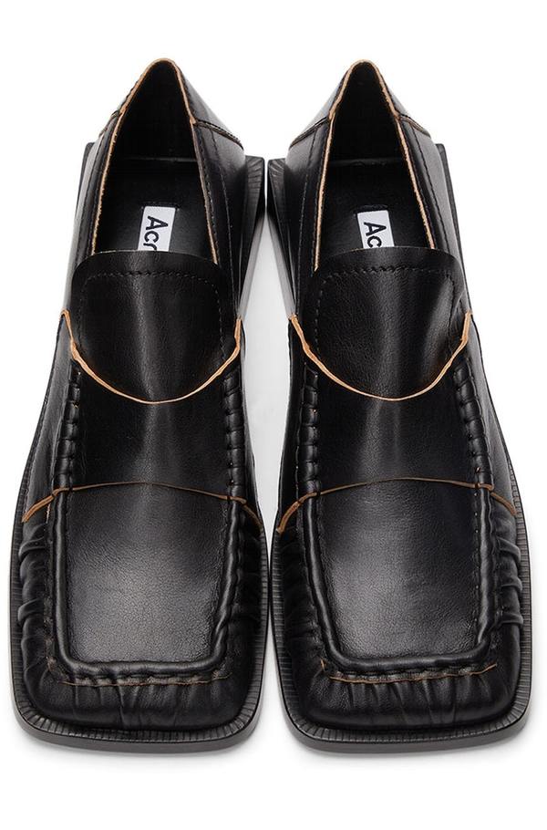 Acne Studios Square Toe Bladie Loafers - Black | Garmentory