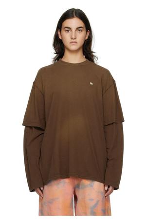 Tuck Layered Long T-shirts ブラウン Acne Studios Layered Long Sleeve T-Shirt - Coffee Brown | Garmentory
