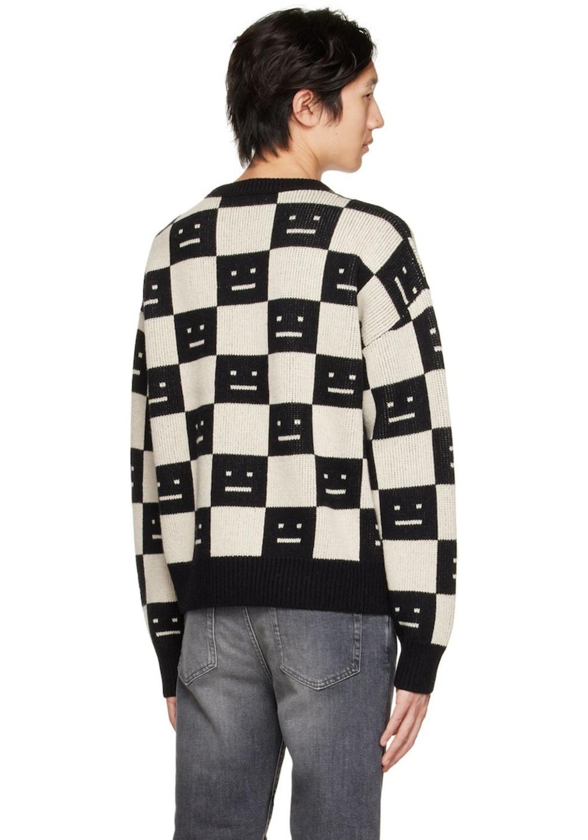 Acne Studios Black & OffWhite Check Sweater Garmentory