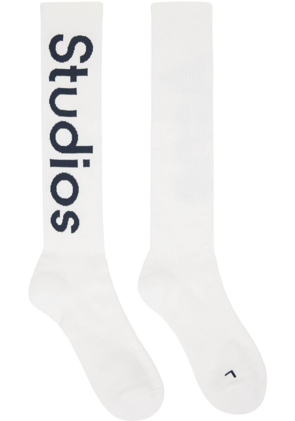 Acne Studios White KneeHigh Socks Garmentory