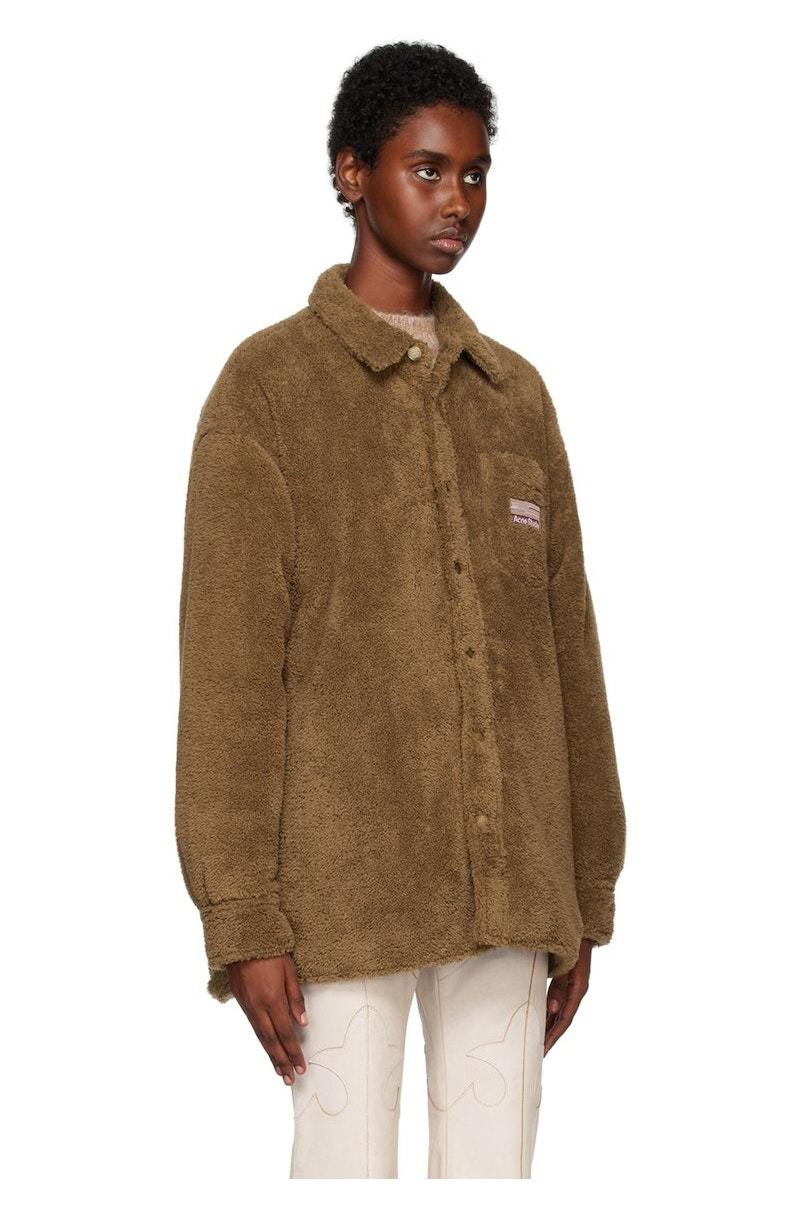 Acne Studios Soft Teddy Jacket - Brown | Garmentory