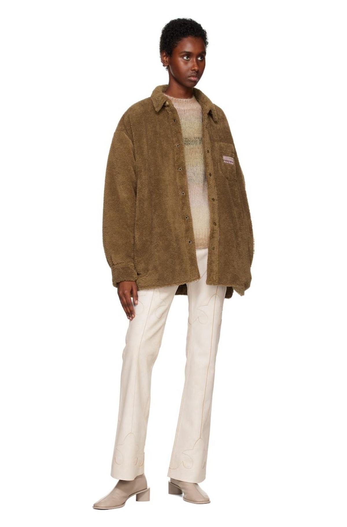 Acne Studios Soft Teddy Jacket - Brown | Garmentory