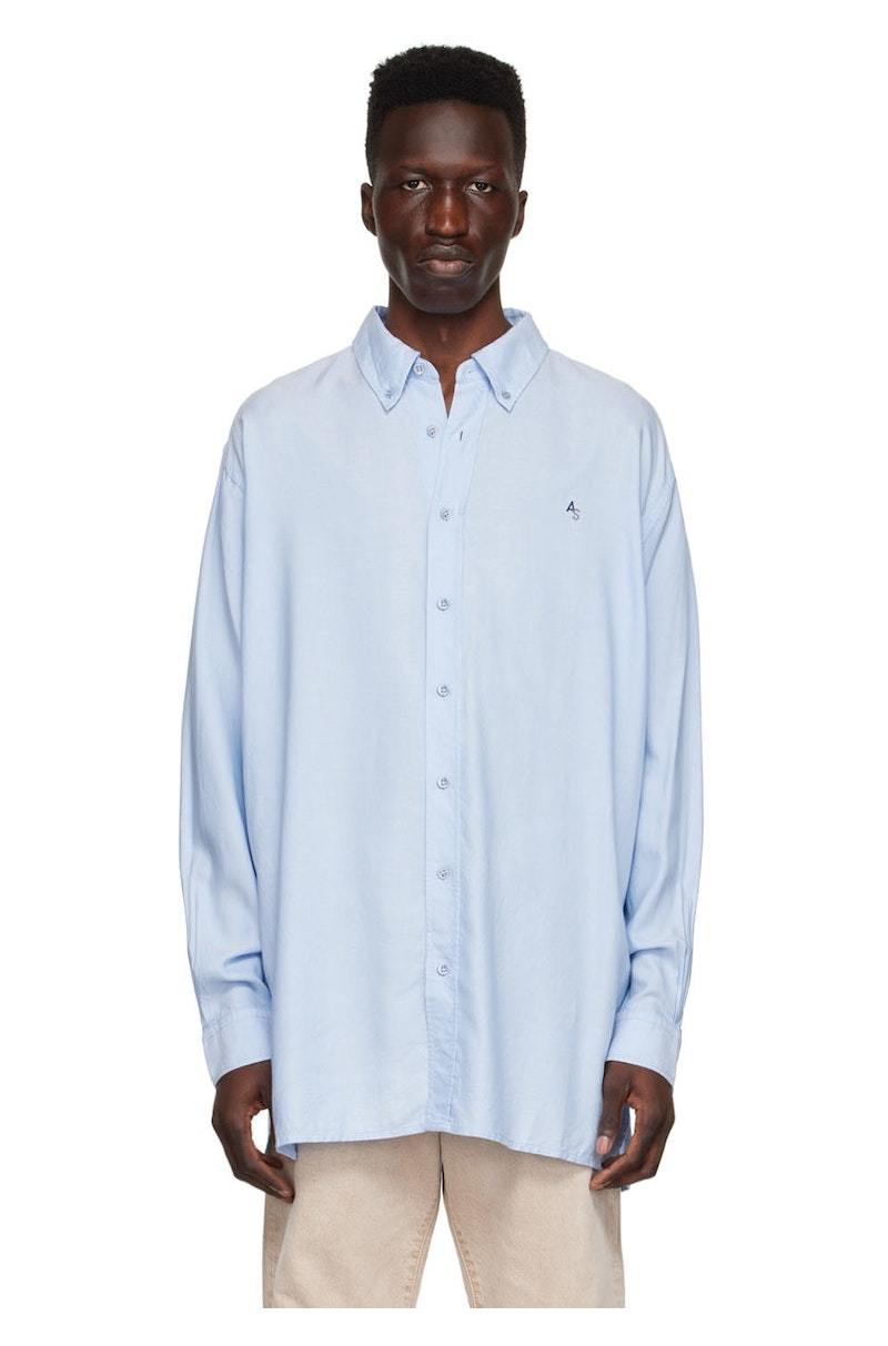 Acne Studios Lyocell Shirt Blue Garmentory