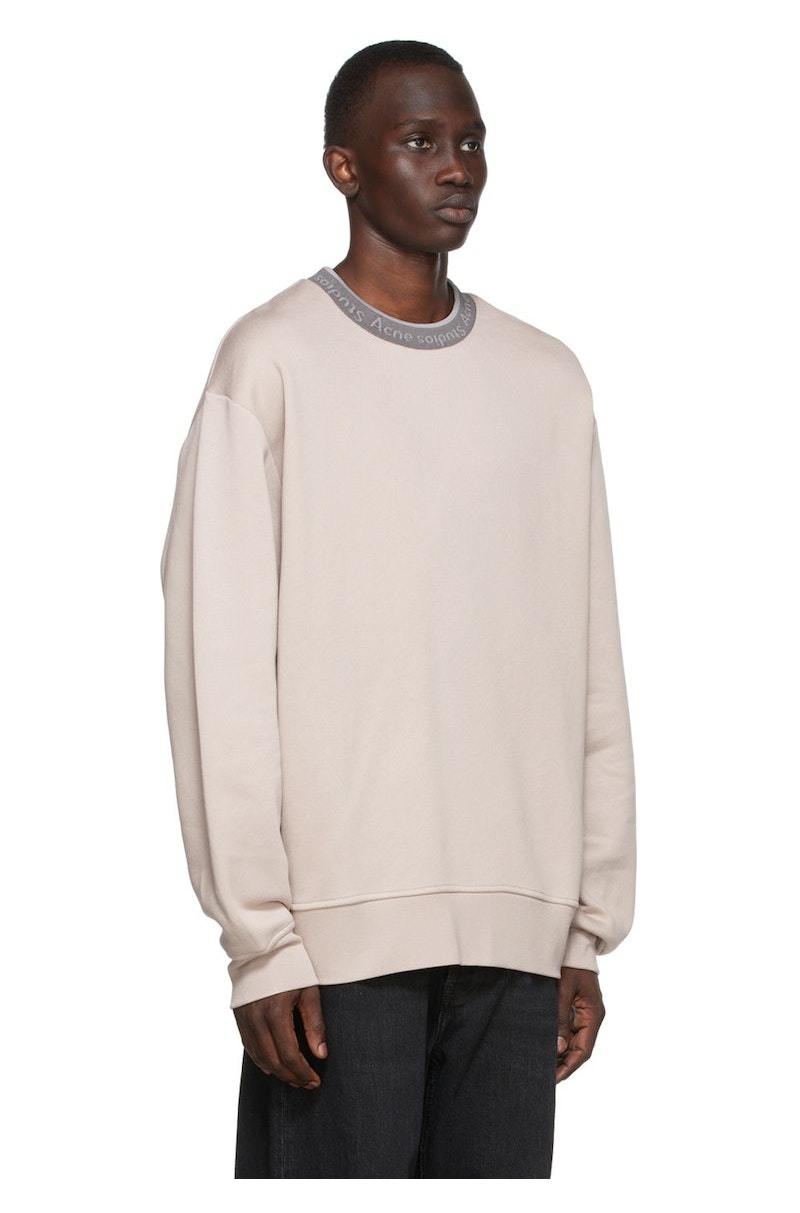 スウェット・トレーナー Acne Studios CREWNECK LOGO SWEATSHIRTS Acne Studios Logo Collar Sweatshirt - Oyster grey | Garmentory