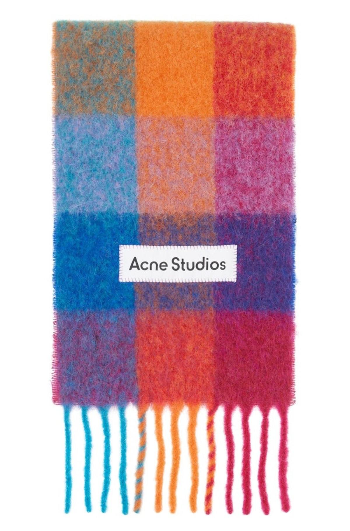 Acne Studios Multicolor Mohair Check Scarf | Garmentory