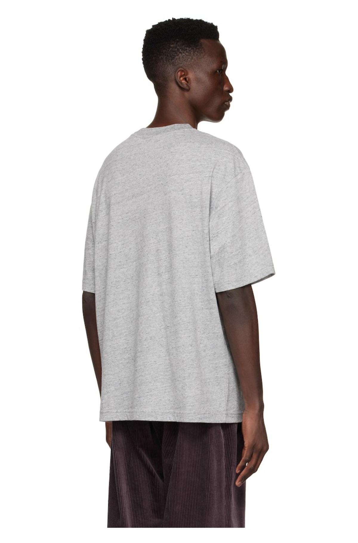 【関税&送料込】Acne Studios Pale Grey Melange Cotton T-Shir Acne Studios - Logo t-shirt - Relaxed unisex fit - Pale Grey