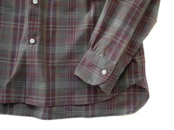 Still By Hand Banded Collar Shirt - Wine Still By Hand Banded Collar Shirt - Wine