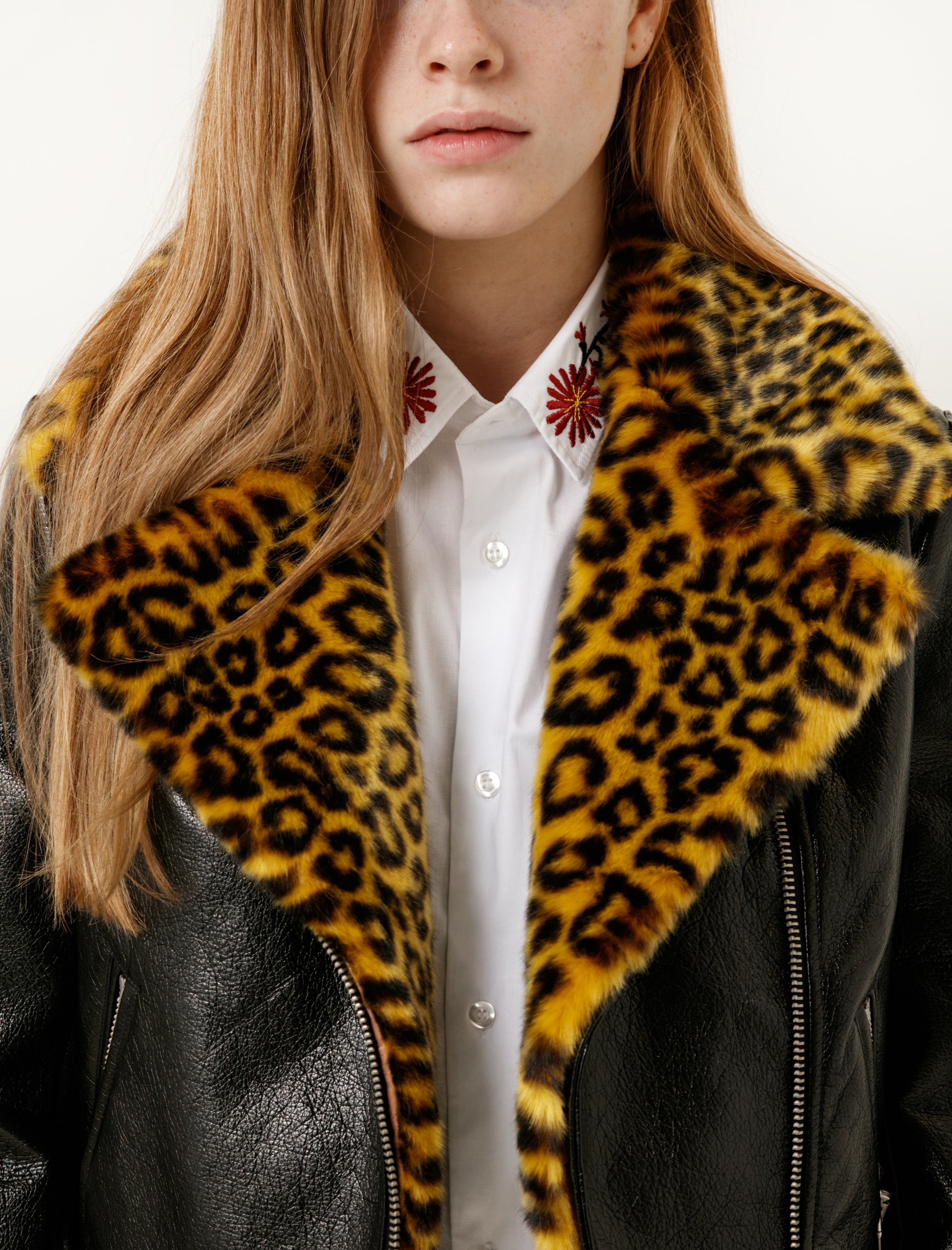 Shrimps Womens Maisie Biker Jacket - Yellow Leopard | Garmentory