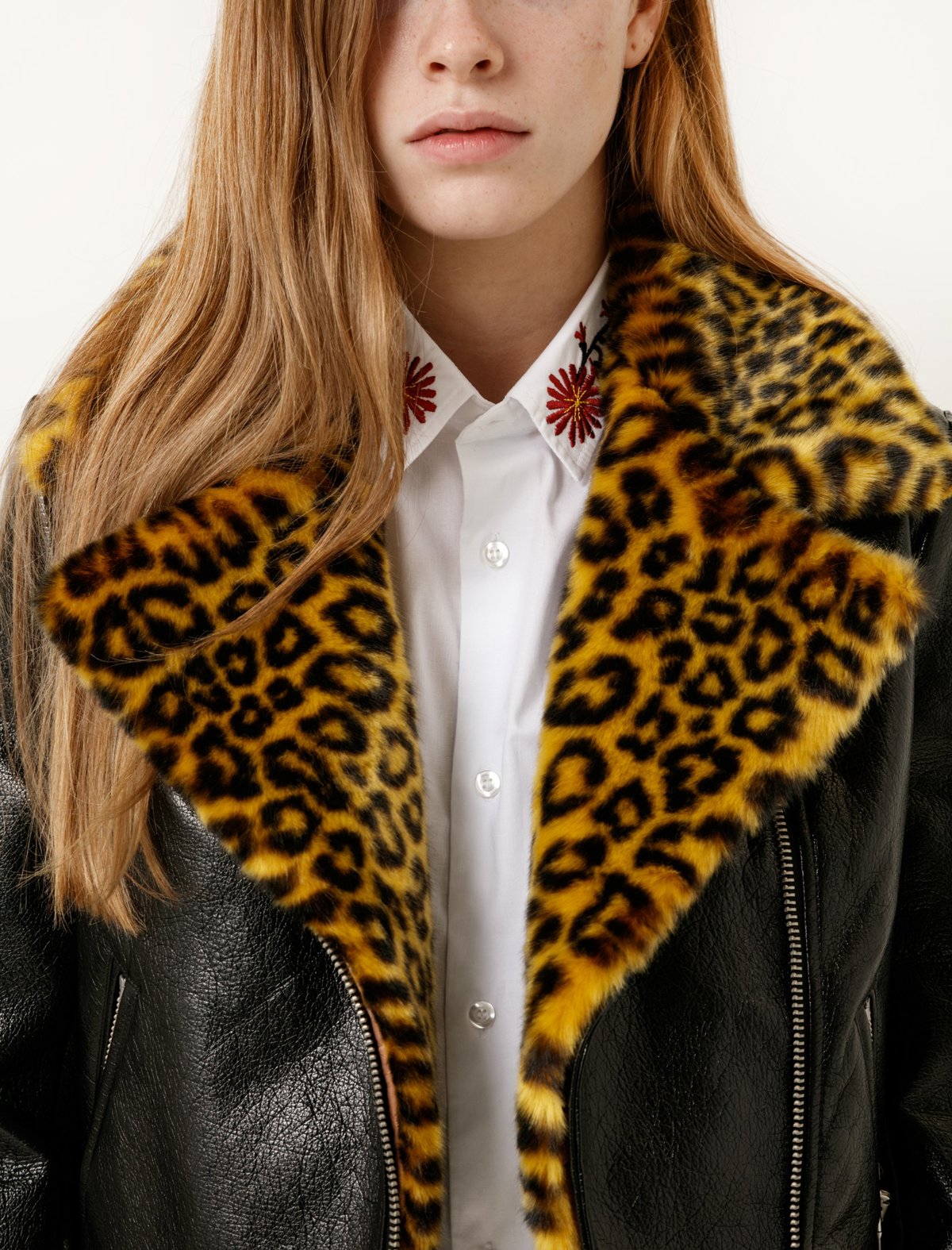 Shrimps Womens Maisie Biker Jacket - Yellow Leopard - Image 1 of 6